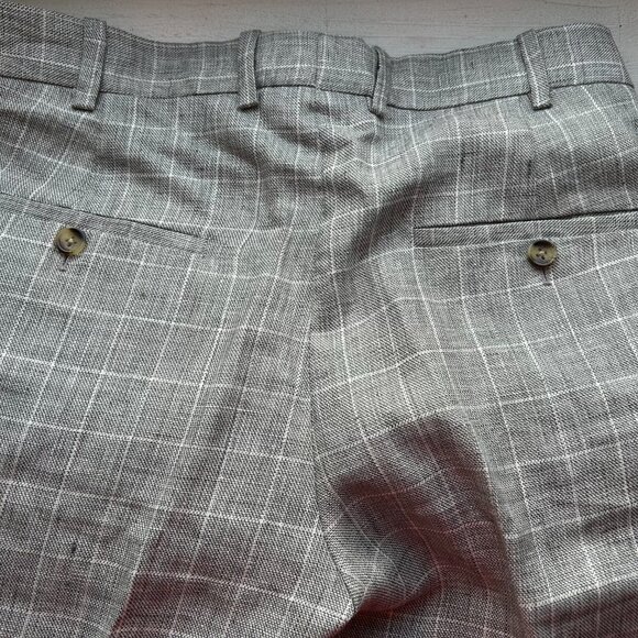 Italian Grey Plaid Linen Suit - Picture 11 of 12